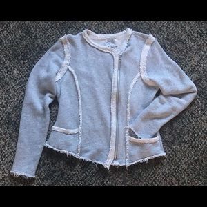 Lucky Lotus Brand asymmetrical sweatshirt jacket L Large